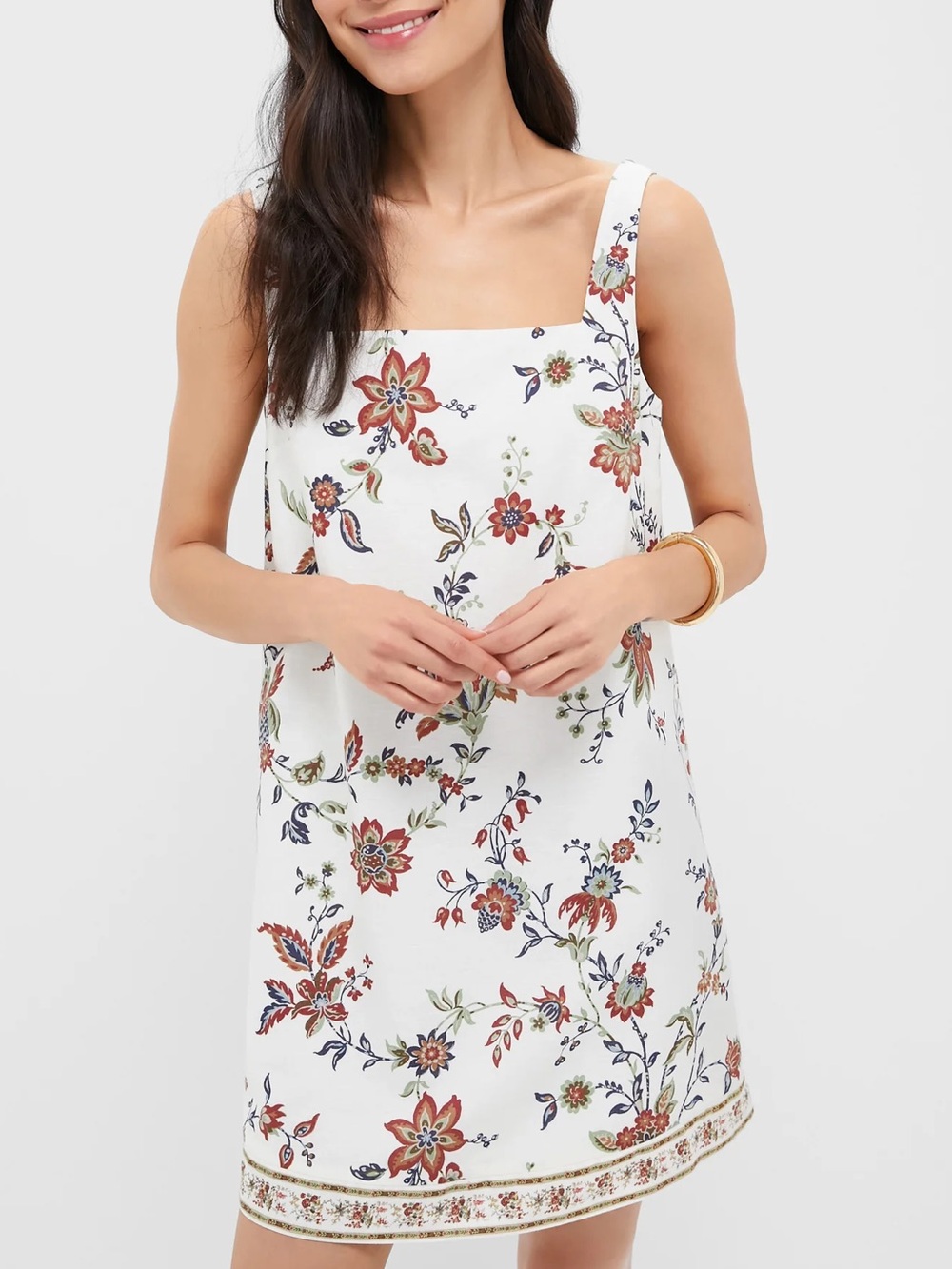 TUCKERNUCK X STUDIO MCGEE Terracotta Chintz Cotton Linen Cassie Dress - Picture 1 of 5